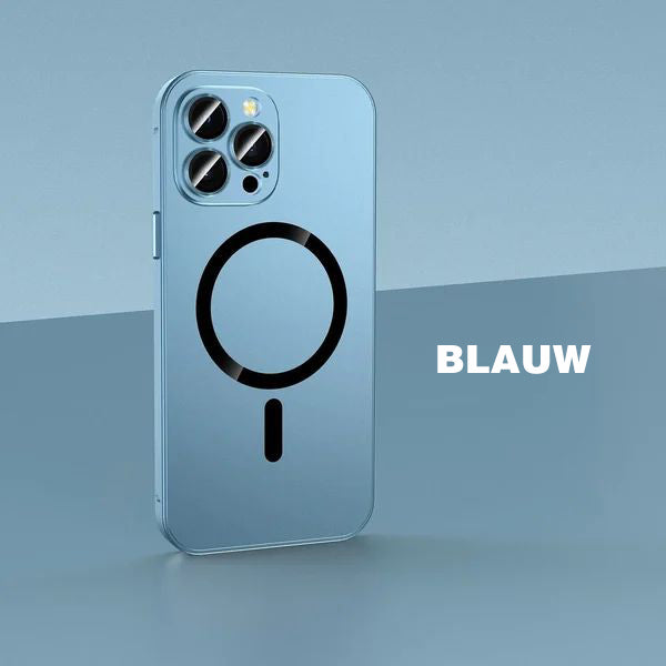 Magnetische Lade-Aluminium-Metall-Stoßstange, matte Hülle für iPhone