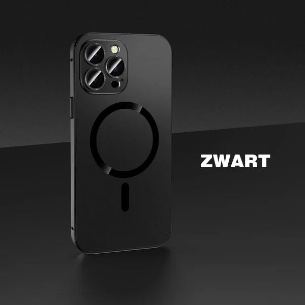 Magnetische Lade-Aluminium-Metall-Stoßstange, matte Hülle für iPhone