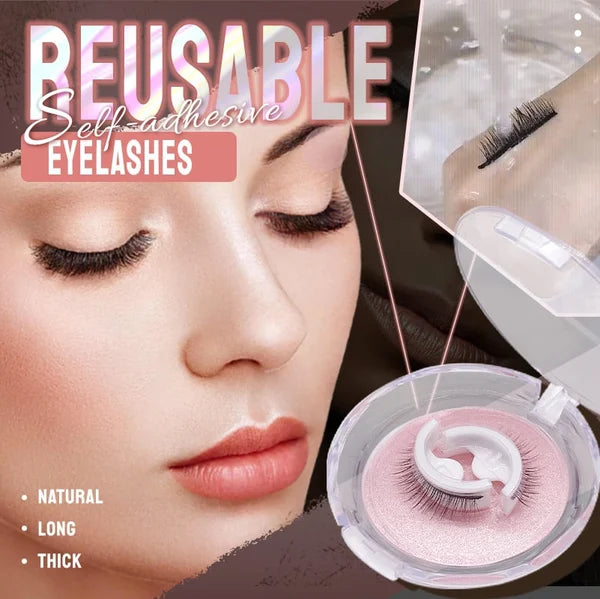 Wasserdichte und wiederverwendbare selbstklebende Wimpern🔥🔥Kaufen Sie 1 und erhalten Sie 1 gratis (2 Paar)