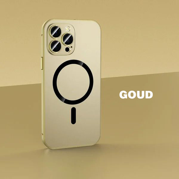 Magnetische Lade-Aluminium-Metall-Stoßstange, matte Hülle für iPhone