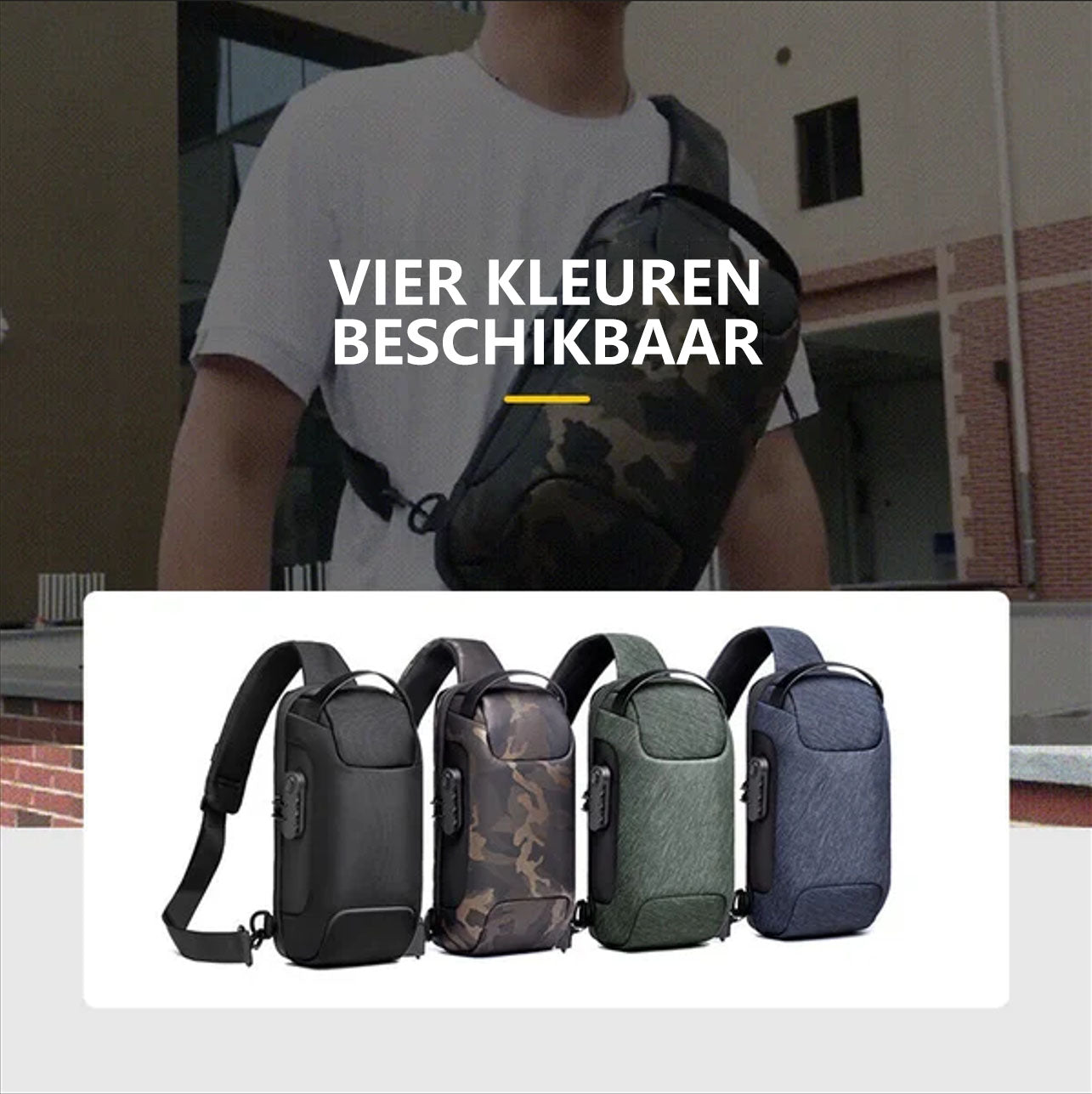 Wasserdichte, diebstahlsichere, verschleißfeste Umhängetasche