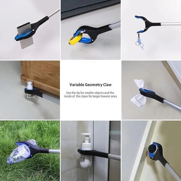 Zusammenklappbarer Greifer mit um 360° drehbarem Clip