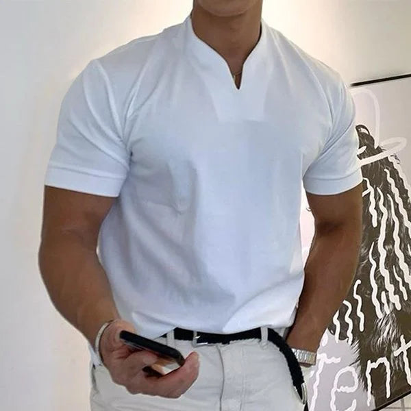 Kurzarm-Fitness-T-Shirt für Herren im Business-Stil