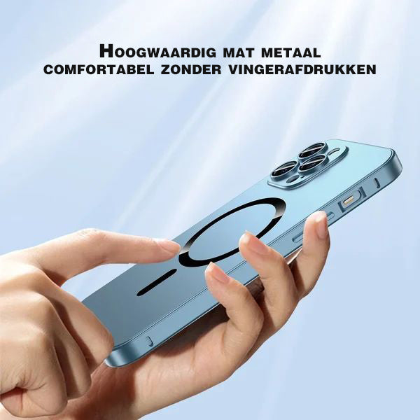 Magnetische Lade-Aluminium-Metall-Stoßstange, matte Hülle für iPhone