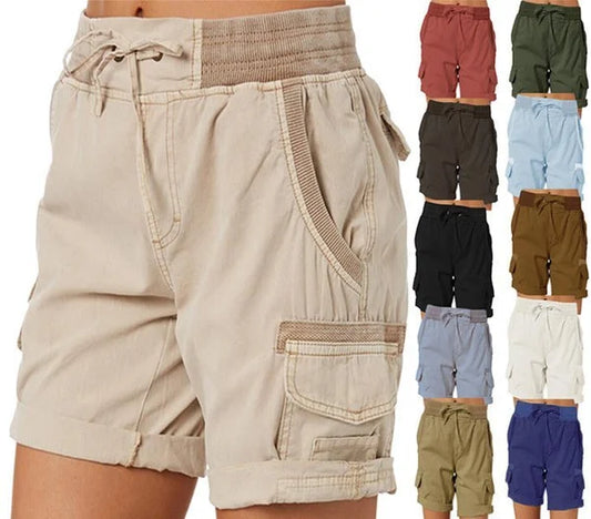 Lässige, lockere Damen-Shorts mit hoher Taille
