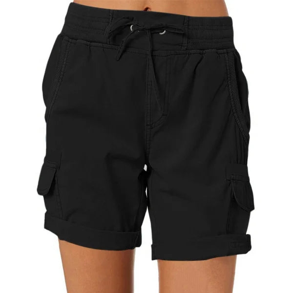 Lässige, lockere Damen-Shorts mit hoher Taille