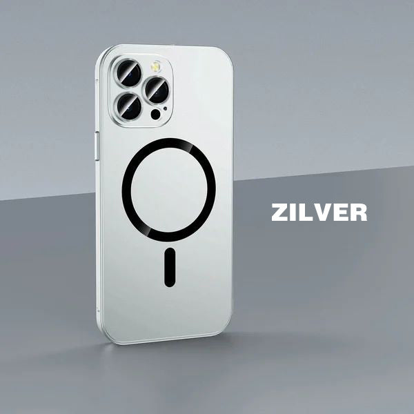 Magnetische Lade-Aluminium-Metall-Stoßstange, matte Hülle für iPhone