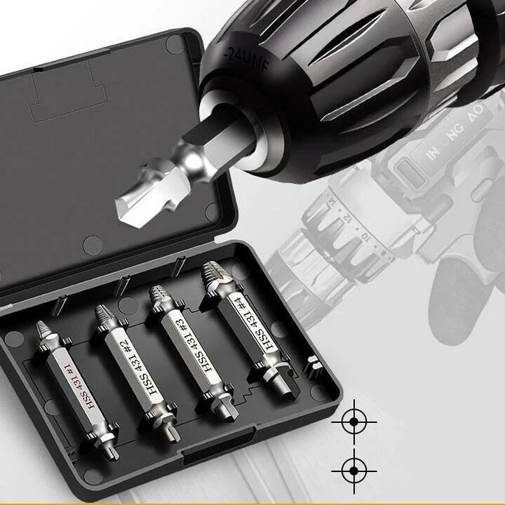 Schraubenentferner-Set aus hochfestem Stahl, 4-teilig