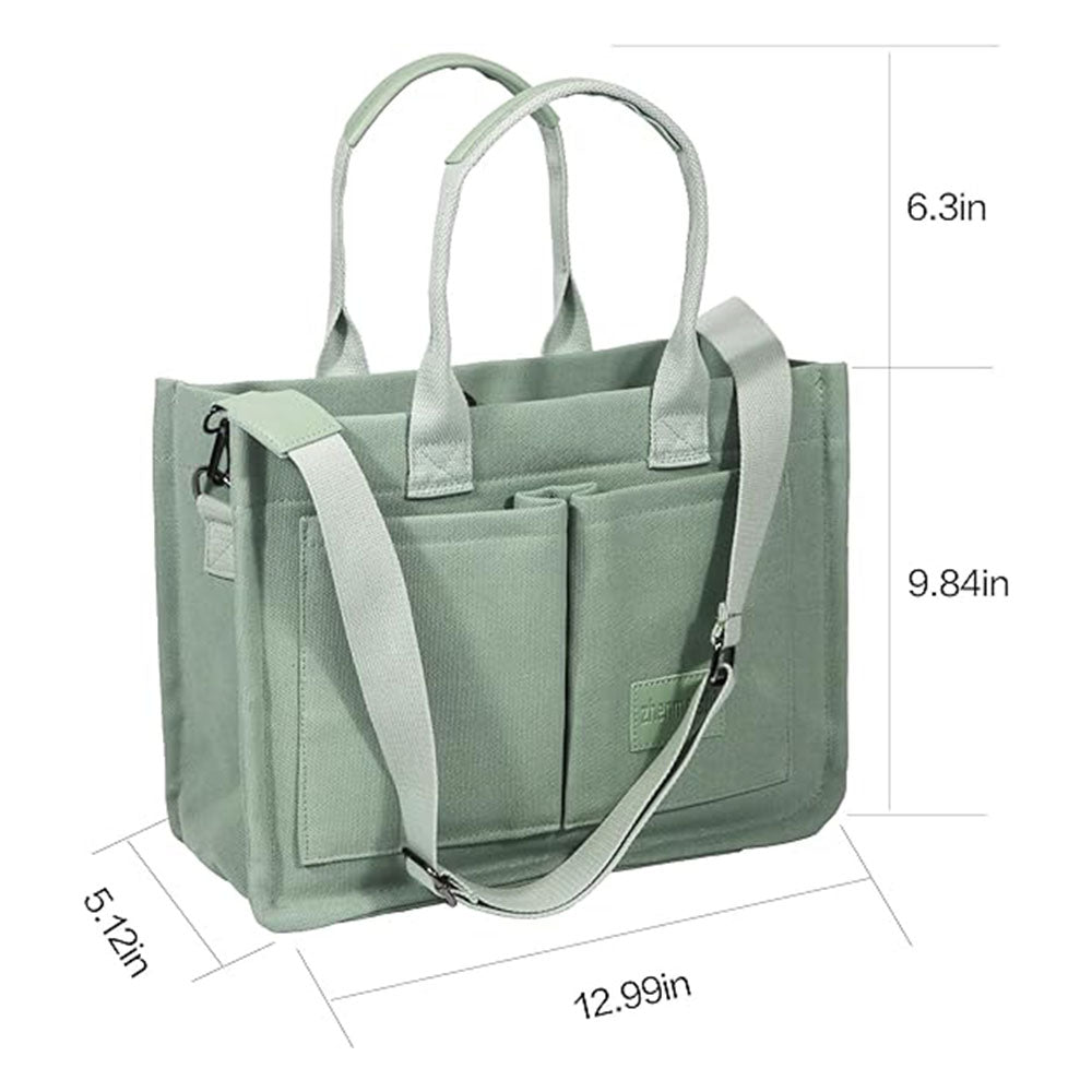 Große Canvas-Tragetasche für Damen mit Taschen