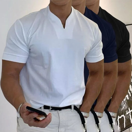 Kurzarm-Fitness-T-Shirt für Herren im Business-Stil 
