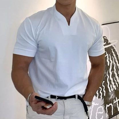Kurzarm-Fitness-T-Shirt für Herren im Business-Stil 
